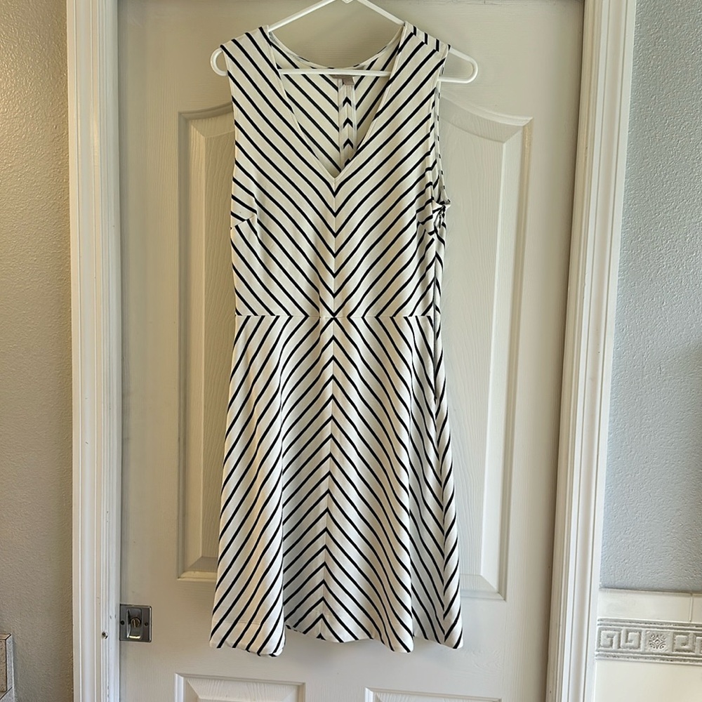 Black and white striped dress
